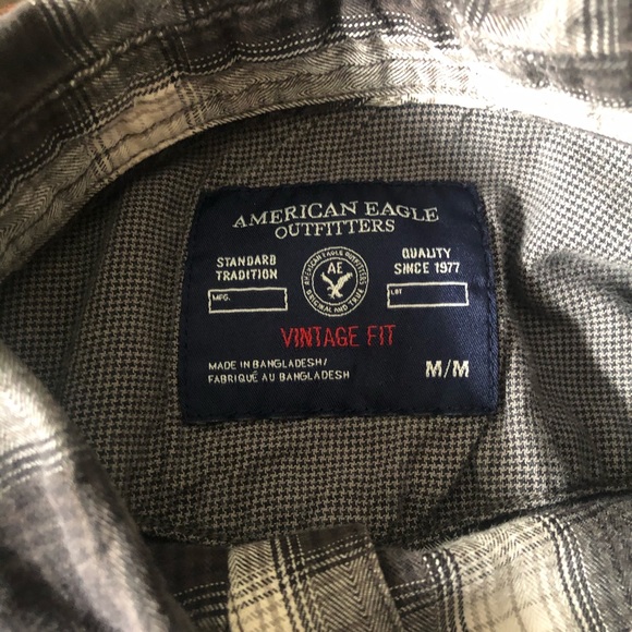 American Eagle Western Plaid Shirt Medium - Picture 8 of 9